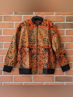 Unisex Orange Camo Ankara Bomber Jacket